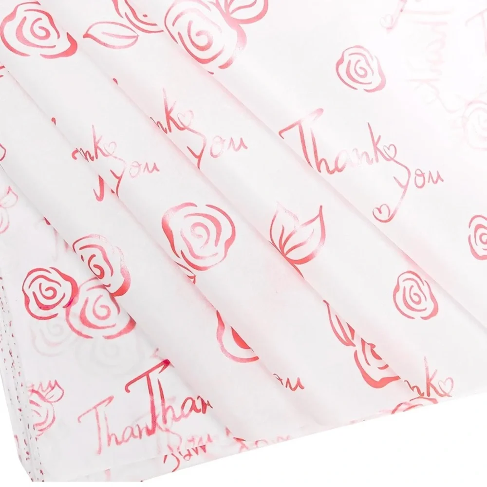 50 Sheets Thank You Tissue Paper 20 x 28 Rose Pink Tissue Paper
